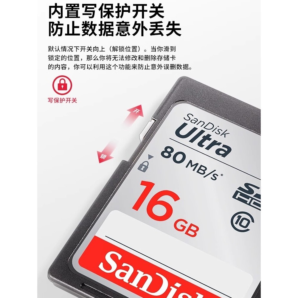 sd card sdcard การ์ด SanDisk SD SanDisk ดั้งเดิม 16G การ์ดหน่วยความจํา Class10 การ์ดกล้องความเร็วสูง