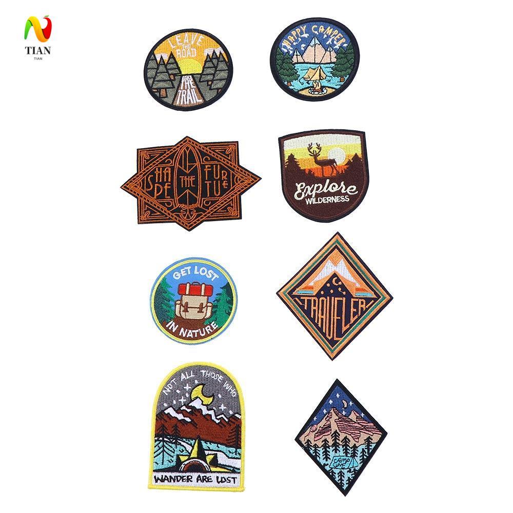 INQUIRY IMPACT ปัก Patch Camping Iron บน DIY กางเกงยีนส์ตกแต่ง