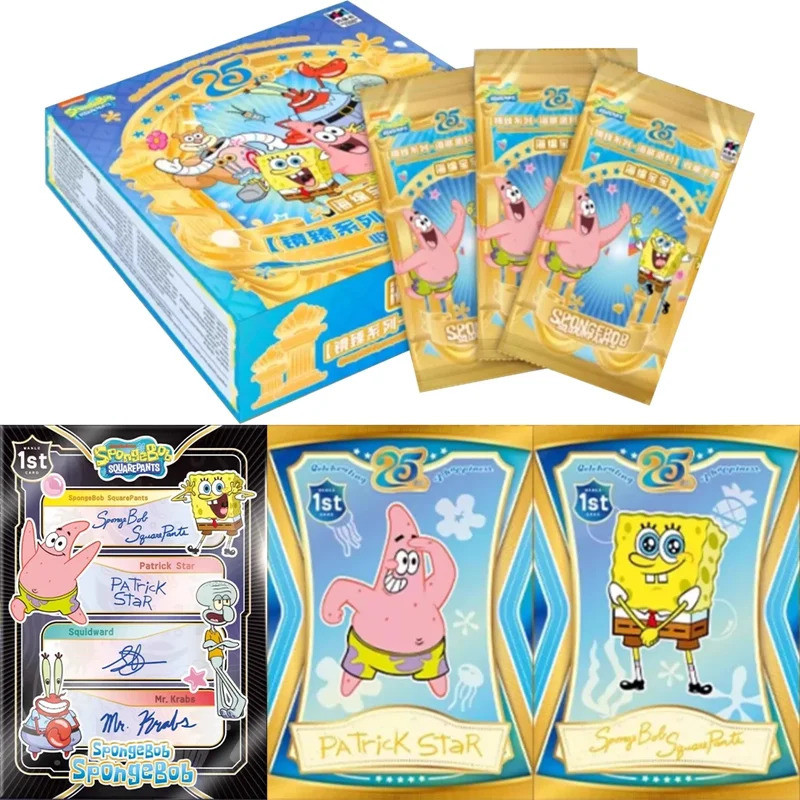 ของแท้ SpongeBob SquarePants การ์ด 25th Anniversary Jingzhen Series Series Undersea Party คอลเลกชันก