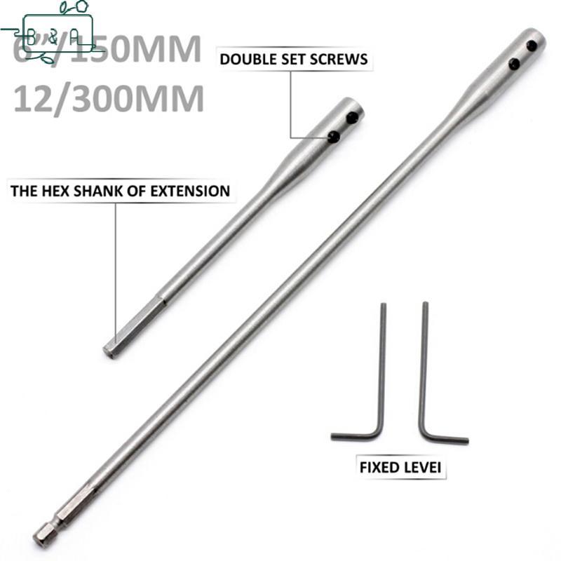 B&A Extension Bar Set 6" 12" Hex Key เจาะ Bit Extension Bar Paddle Bits {vn}