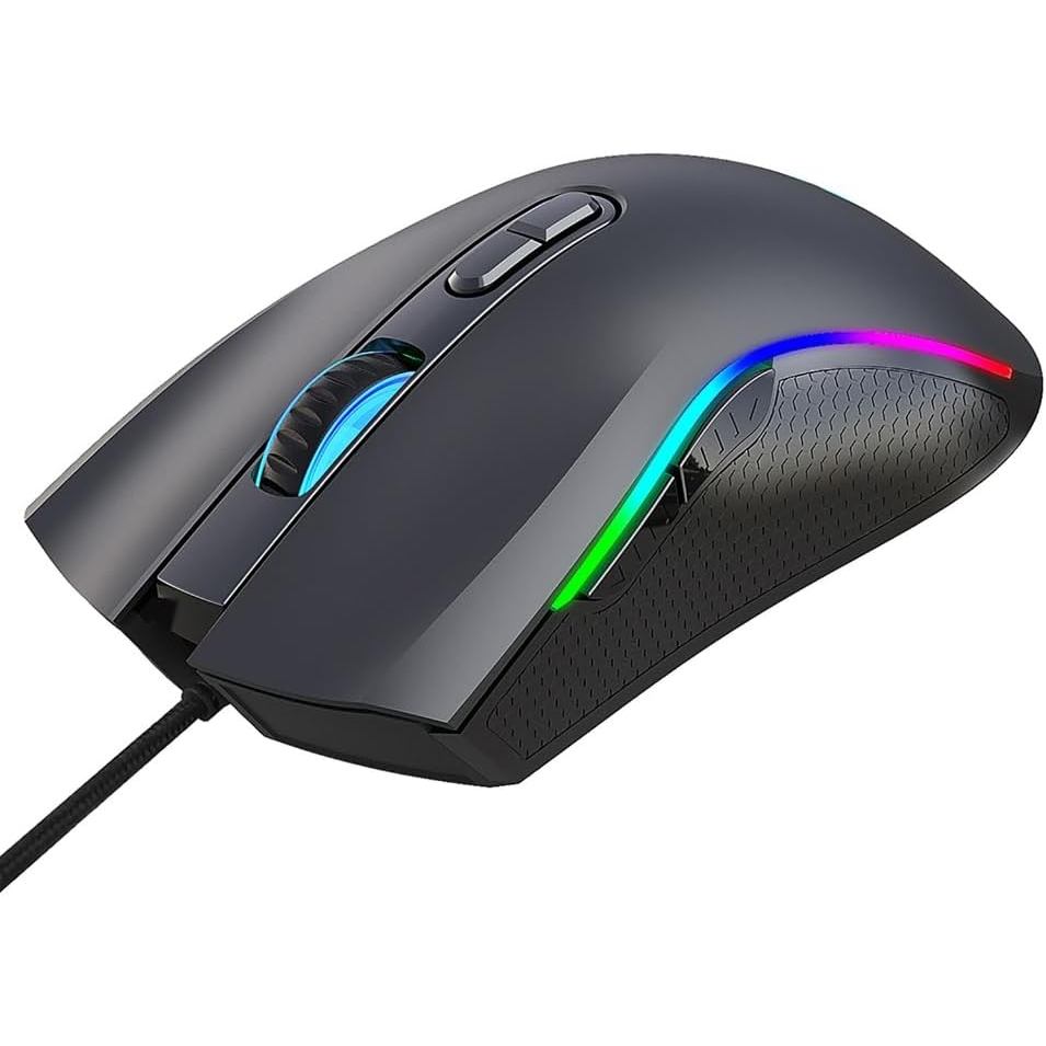 เมาส์สําหรับเล่นเกมสาย USB RGB Backlit Gamers เมาส์ 4 ปรับ 3200DPI