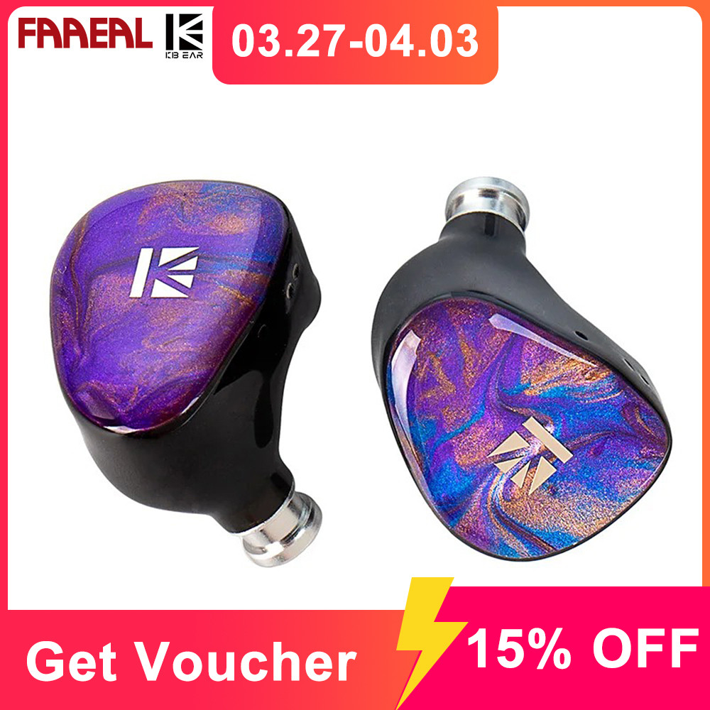 FAAEAL KBEAR KB02 หูฟัง HiFi In-ear Monitor Good Bass หูฟังสําหรับเล่นเกม 10 มม.Beryllium-plated ไดอ