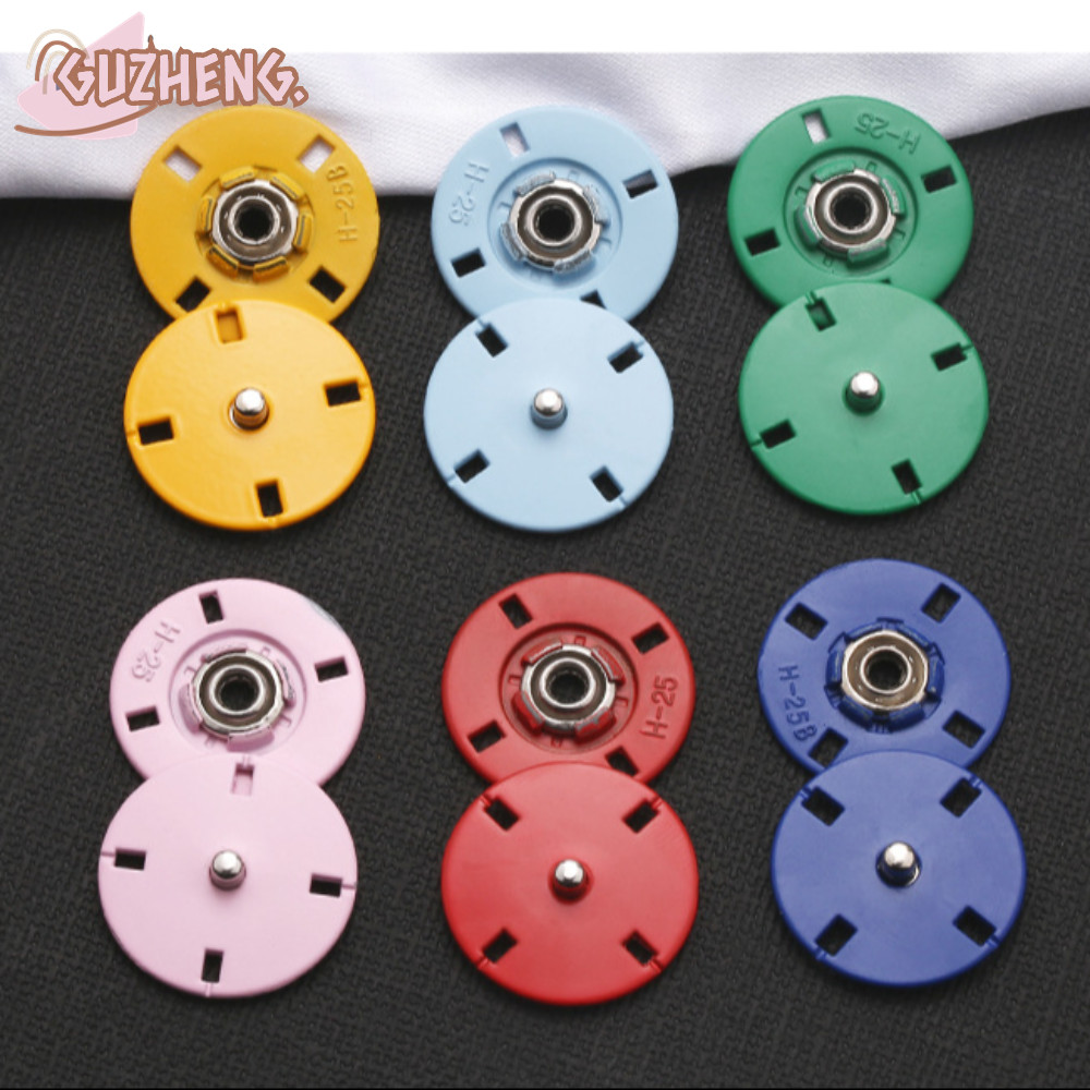 GUZHENG 5 คู่ปุ่ม Snap, เสื้อผ้าที่มองไม่เห็น Snap Fasteners, เย็บเสื้อผ้า Snap เย็บ Supply ทองสีดํา