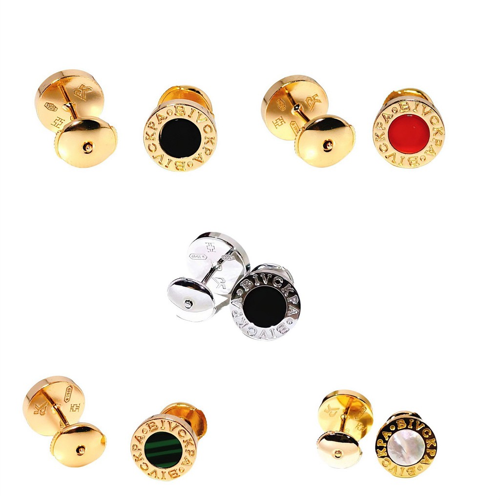 Ck (Jewelry Type) [s925 Silver] ผู้ชายผู้หญิงต่างหูสีขาวธรรมชาติ Black Onyx CNC Craft Baby Home