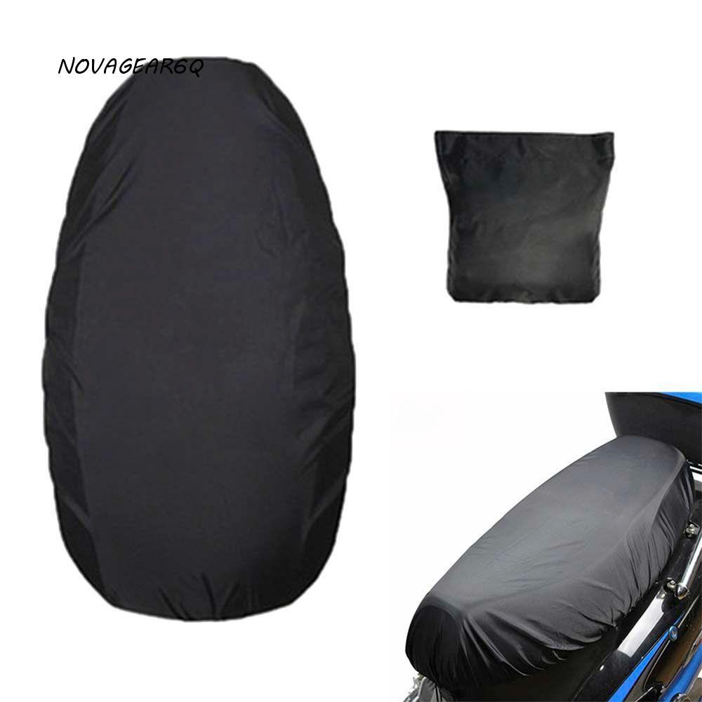 NOVAGEAR6Q เบาะรองนั่งรถจักรยานยนต์ยืดหยุ่นกันน้ําสีดํา 210D ผ้า Oxford M/L/XL/XXL ฝาครอบอาน