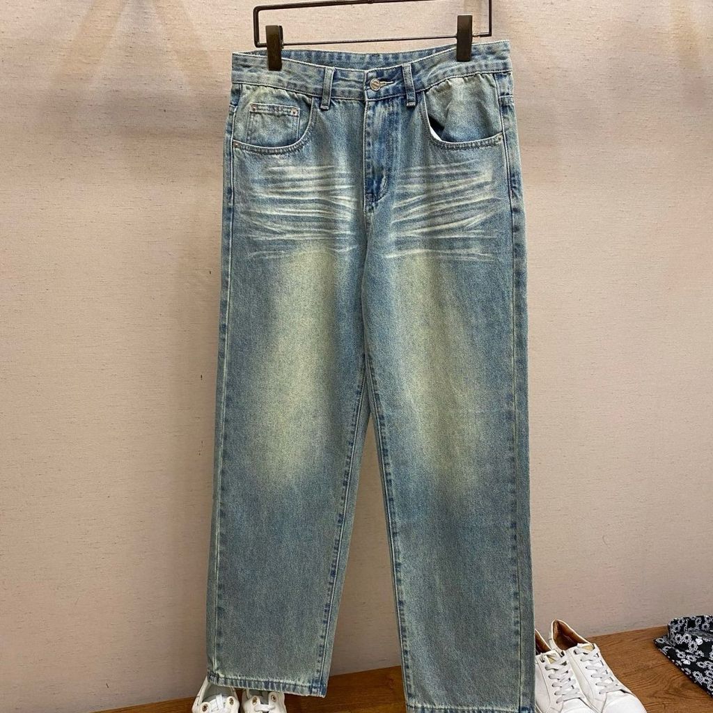 9BNP Zegna American-style men's vintage washed spring and autumn new jeans2026Loose and straight...