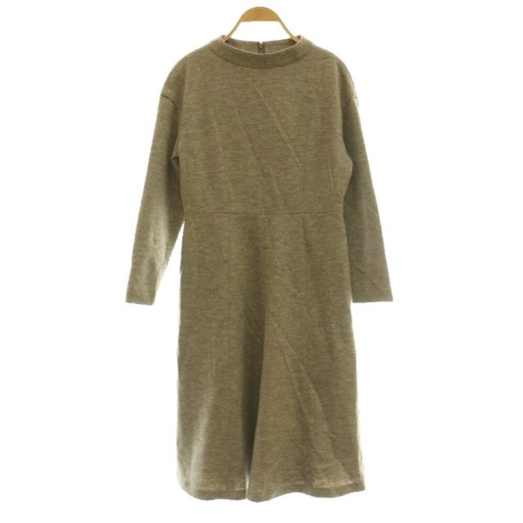 23Ku Dress Jersey wool Herringbone mocha Direct from Japan Secondhand