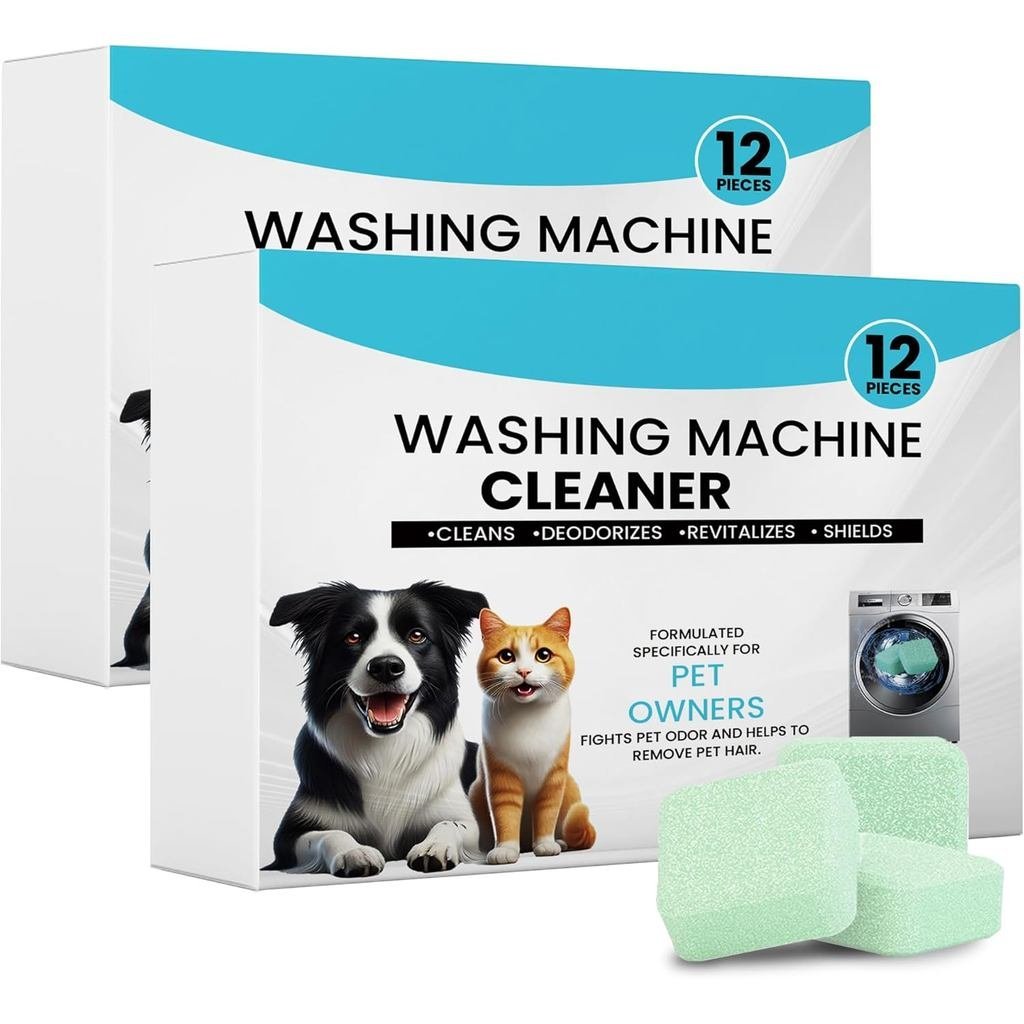 Washer Machine Cleaner Tablets-24Pack-12 Month Supply,Formulated for Pet Owners Washing Machine Clea