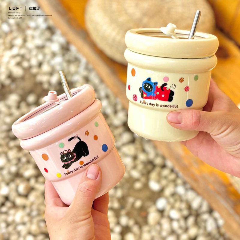ถ้วยกาแฟสแตนเลส Dopamine Handy Cup พร้อมฝาปิด ถ้วยน้ํา หรูหรา Retro
