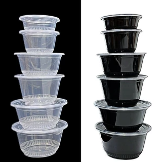 กล่องพลาสติก ทรงกลม ใส่อาหารพร้อมฝา ทนร้อน เข้าไมโครเวฟได้ (200 - 540 ใบ/ลัง)