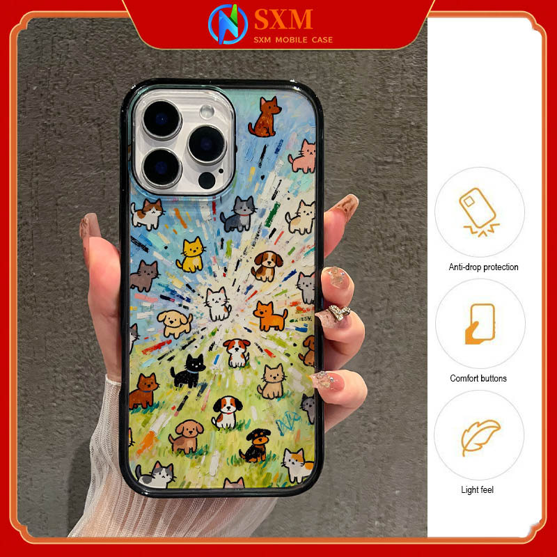 IPhone 17 Pro Max Grass Puppy เคสโทรศัพท์อะคริลิคเข้ากันได้กับ iPhone 17/16/15/14/13
