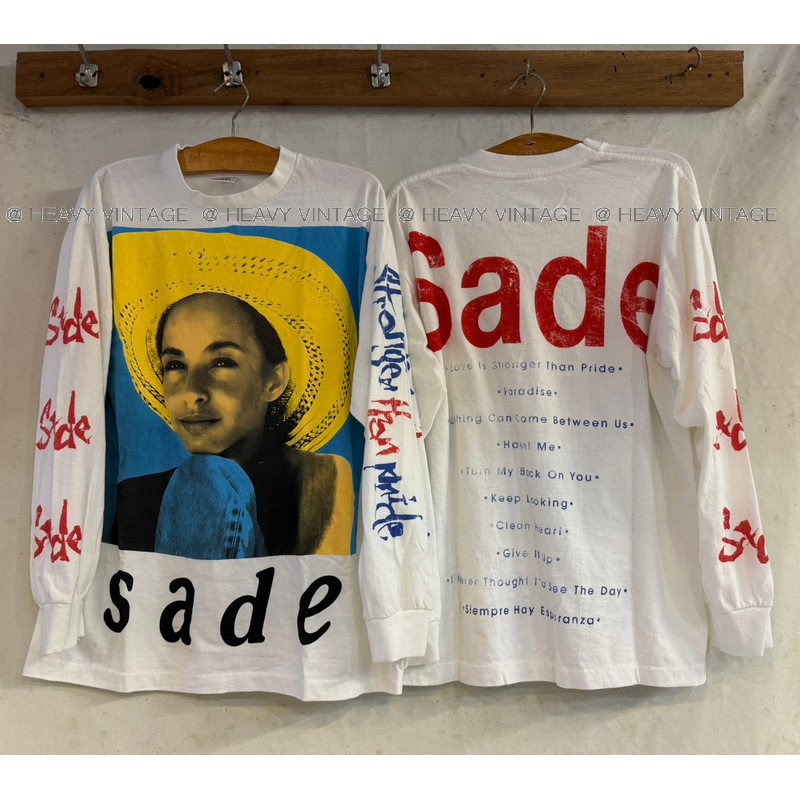 SADE color Hat Girl Long Sleeve เสื้อวินเทจ เสื้อทัวร์ วงร๊อค heavy vintage shirt