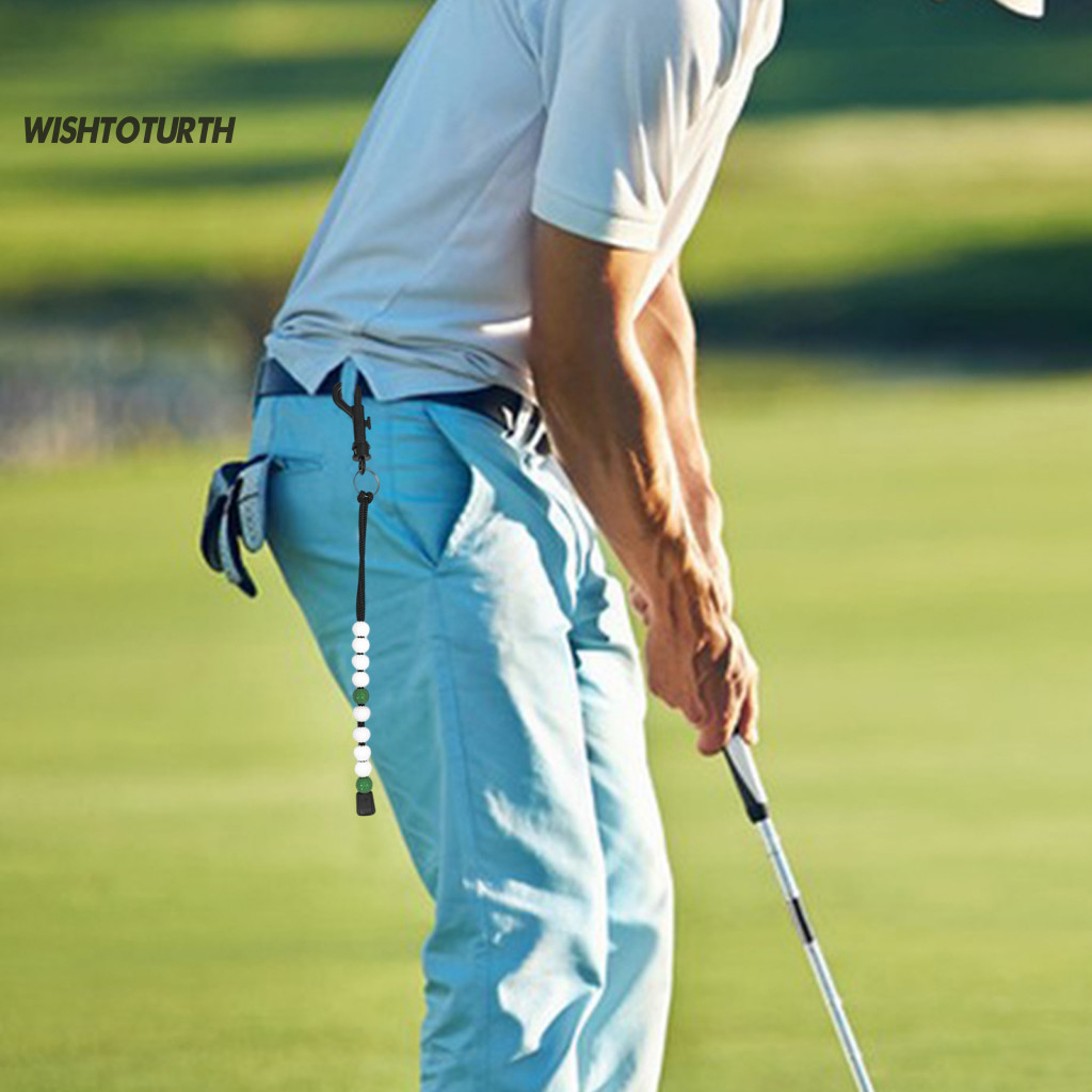 ☼WT Pocket Golf Score Counter Golf Score Tracker แบบพกพา Golf Score Counter พร้อมตะขอ Rhinestone สร้