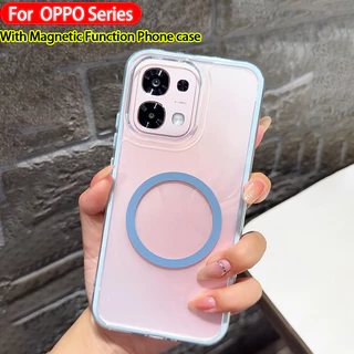เคส OPPO A6 A5 Pro A6S A6X 5G เคส OPPO A6C A6t Pro A6 A3X A6t เคสใสกันกระแทกแม่เหล็ก เคสเจลเกราะ 2 in 1 เคสใสหนาป้องกันการตก