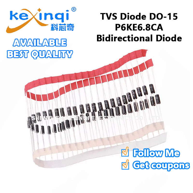(1-20 ชิ้น) P6KE6.8CA DO-15 TVS ไดโอด 600W ไดโอดแบบสองทิศทาง