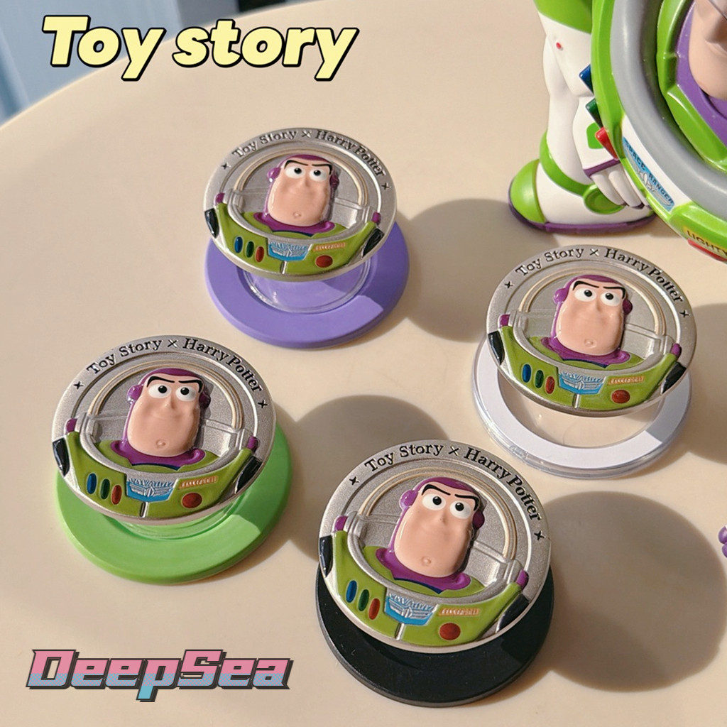 Magnetic Attraction ขาตั้งโทรศัพท์ทรงกลมการ์ตูนToy Story Buzz Lightyearรูปแบบขาตั้งโลหะพับAnti-drop PC Bracket Holder 4 สี