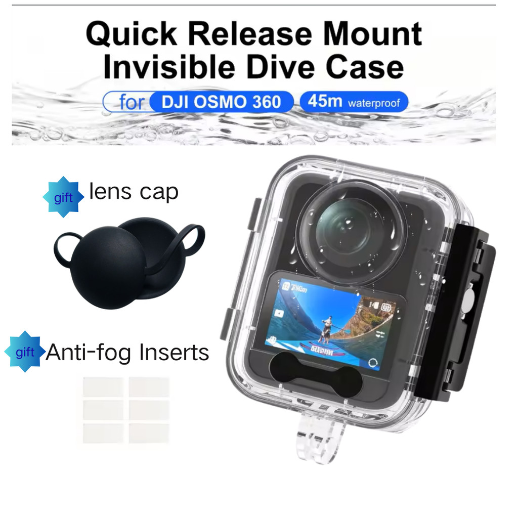 สําหรับ DJI Osmo 360/OSMO 360 II ที่มองไม่เห็นดําน้ํากรณีกันน้ํา 45M ใต้น้ําดําน้ําเปลือกป้องกันสําหรับ DJI Osmo360 อุปกรณ์เสริม