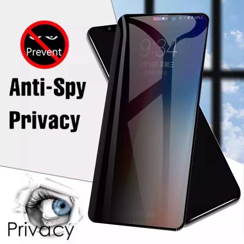 ฟิล์มกระจกเต็มจอ Anti-Spy Film /VIVO/SAMSUNG ทุกรุ่น OPPO Reno11F A98 A79 A78 A17 A96 A58 A38 A18 A7