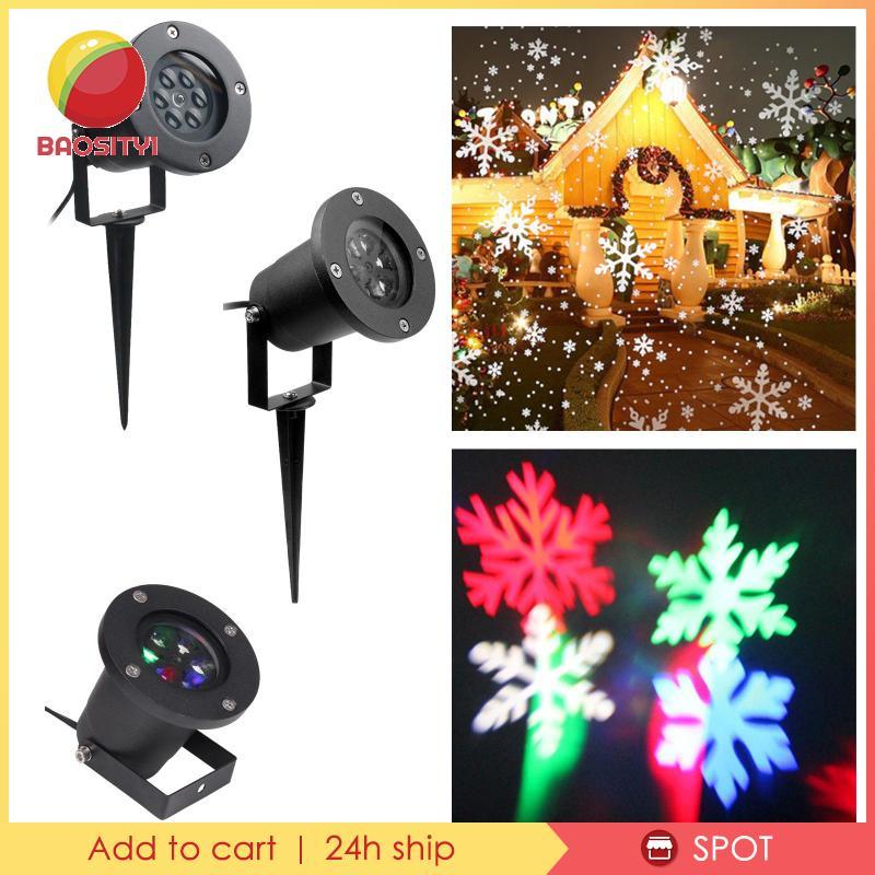 [Baosity1] Xmas Snowflake Projection Lights LED Snowfall Lights Patio Waterproof Party Garden Holida