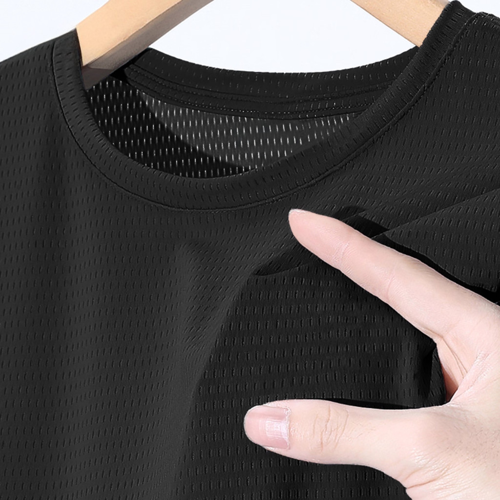 DIVPAULO 3321-GB เสื้อกีฬาแขนยืด ผ้าแห้งเร็ว ระบายอากาศดี เนื้อผ้าไอซ์ซิลค์ นุ่มพิเศษ ใส่ได้ทั้งผู้ชายและผู้หญิง