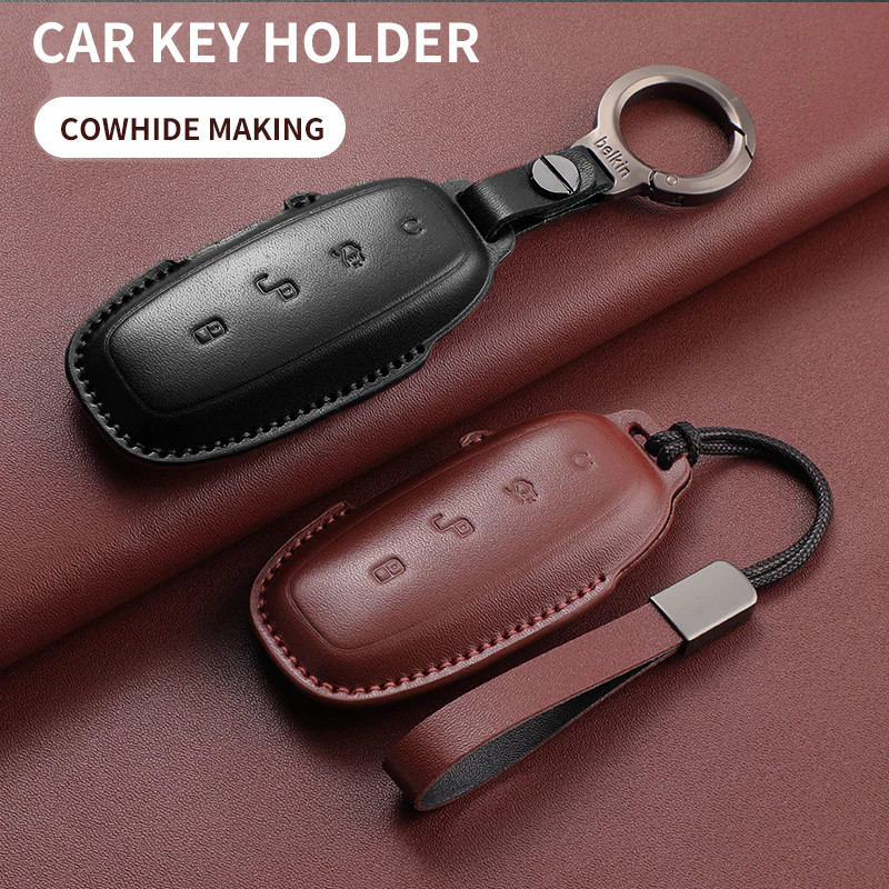 4 ปุ่ม BYD Denza D9 เคสกุญแจรถ Denza D9 N7 N8 พวงกุญแจฝาครอบกุญแจ เคสกุญแจ BYD Denza D9 พวงกุญแจรถยน