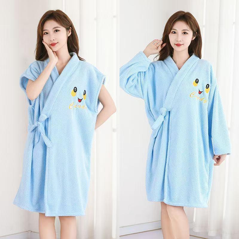 เสื้อคลุมอาบน้ำสำหรับผู้ใหญ่ เหมาะสำหรับผู้หญิง แห้งไว ใส่สบาย ดูดซับน้ำได้ดี 95*140cm รุ่น：Z17