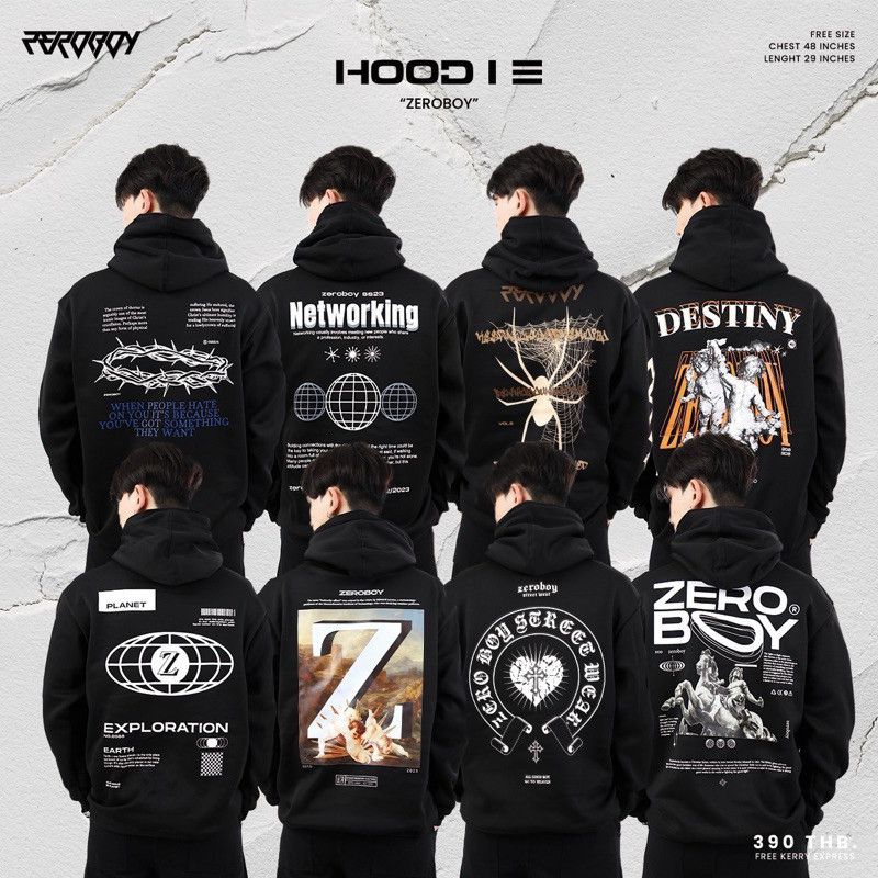 2025ผ้าฝ้าย Hoodie👕 ZEROBOY-เสื้อฮู้ดZeroboy M-.3XL