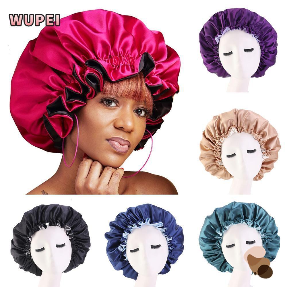 WUPEI ซาติน Bonnet ครอบศีรษะและปกป้องการร่วงของเส้นผม สามารถปรับเปลี่ยนได้