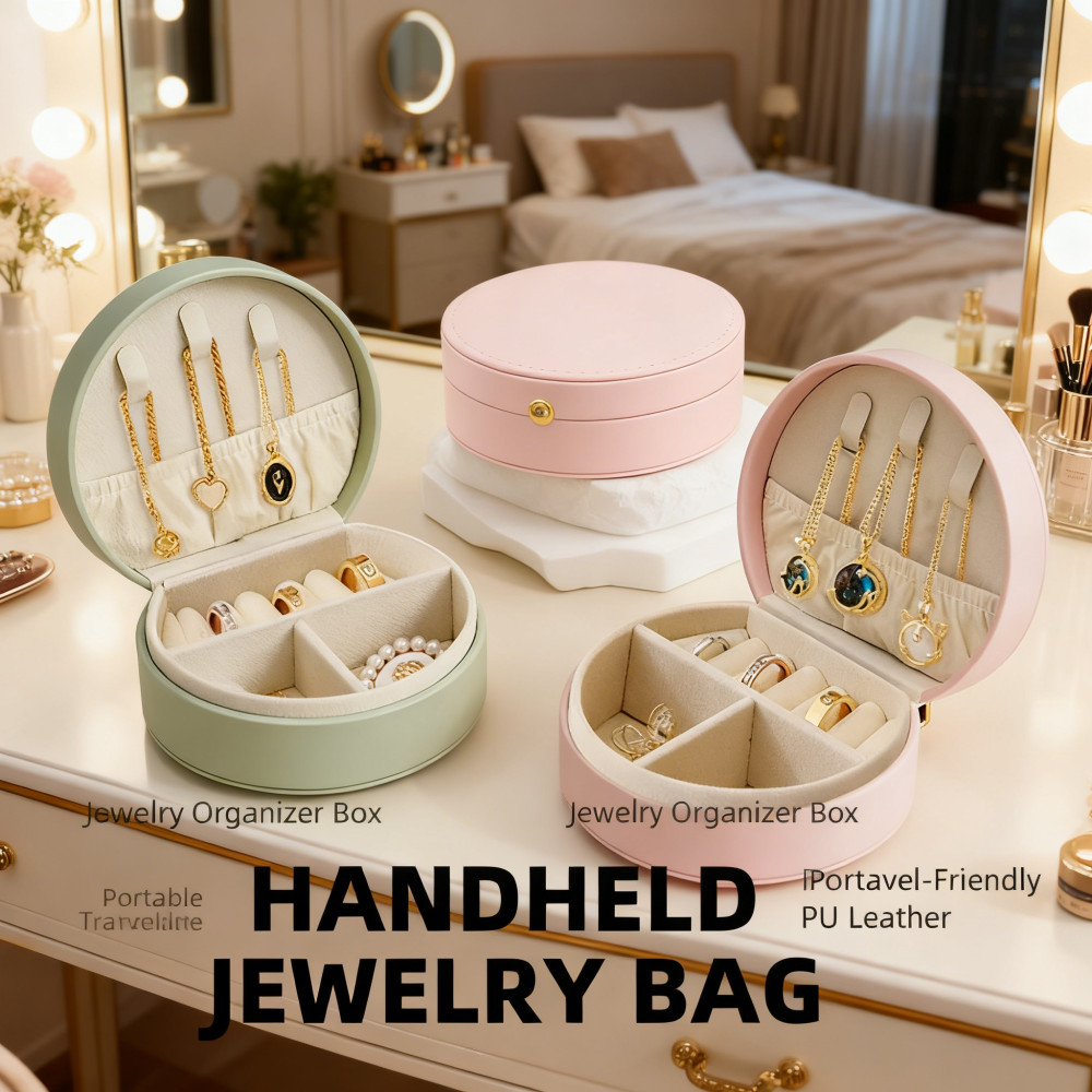แบบพกพา Jewellery กล่องกรณีจอแสดงผล Organizer กล่องเก็บสําหรับผู้หญิง PU หนัง Jewellery กล่อง