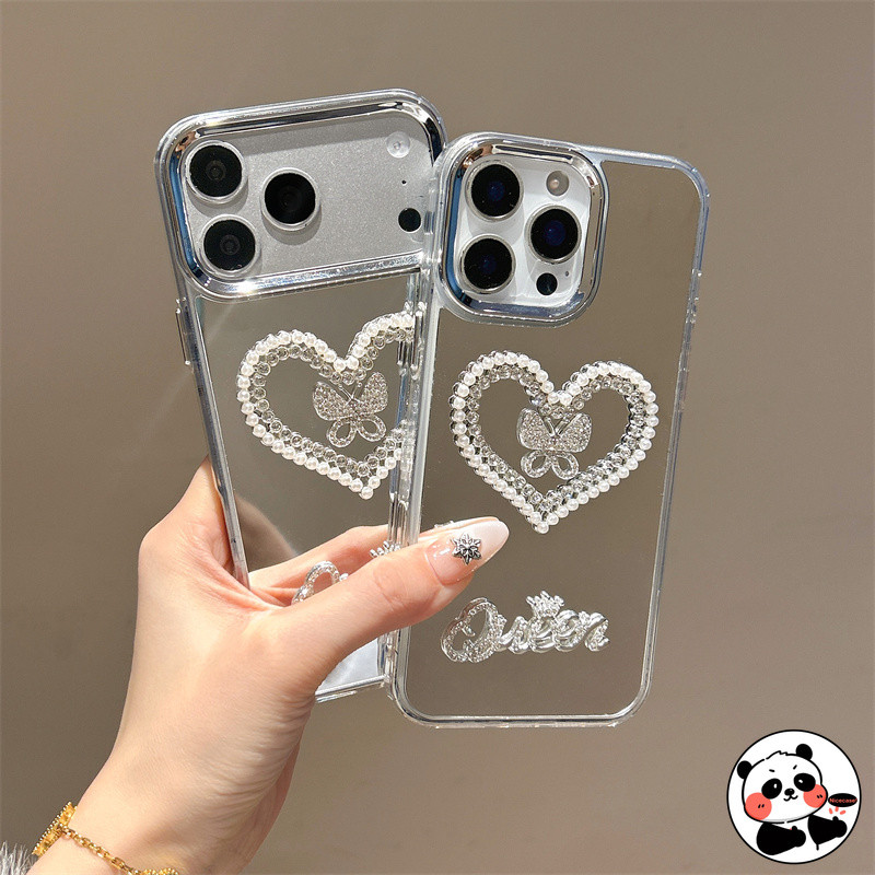 Pearl Loveกระจกเคสโทรศัพท์สําหรับOPPO A60 A58 A58X A97 A95 A93S A92 A78 A77 A77S A74 A73 A72 A57 A56S A55 A55 A55S A54 A53 A52 A53 A53S A52 A53 A52 A53S A53S A52 5Gปลอกผีเสื้อนุ่ม