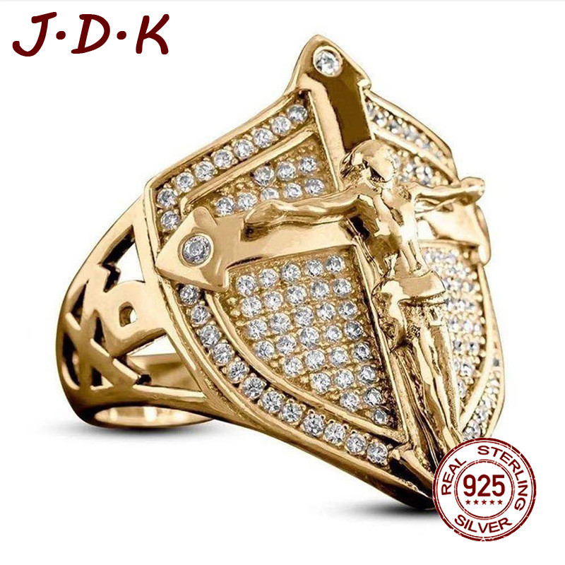 JDK 18K Gold Jewelry Ring Zircon 5A ขายร้อนสร้างสรรค์สําหรับผู้ชาย