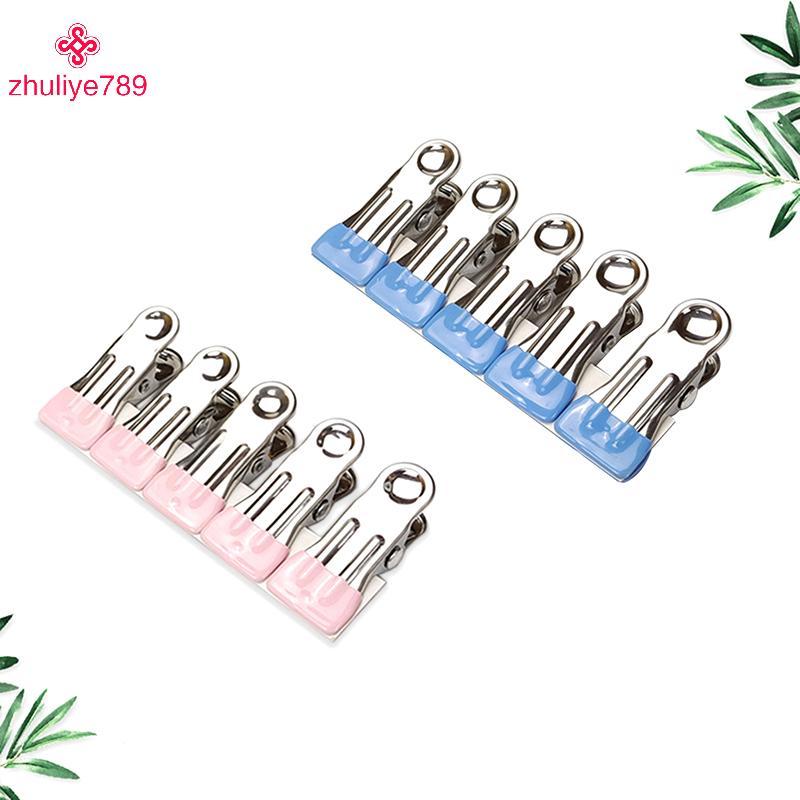 <zhuliye789> 10ชิ้นสแตนเลสเสื้อผ้าPgครัวเรือนอเนกประสงค์ปิดผนึกคลิปWindproofลื่นร่องรอยคงที่Clamp Ai