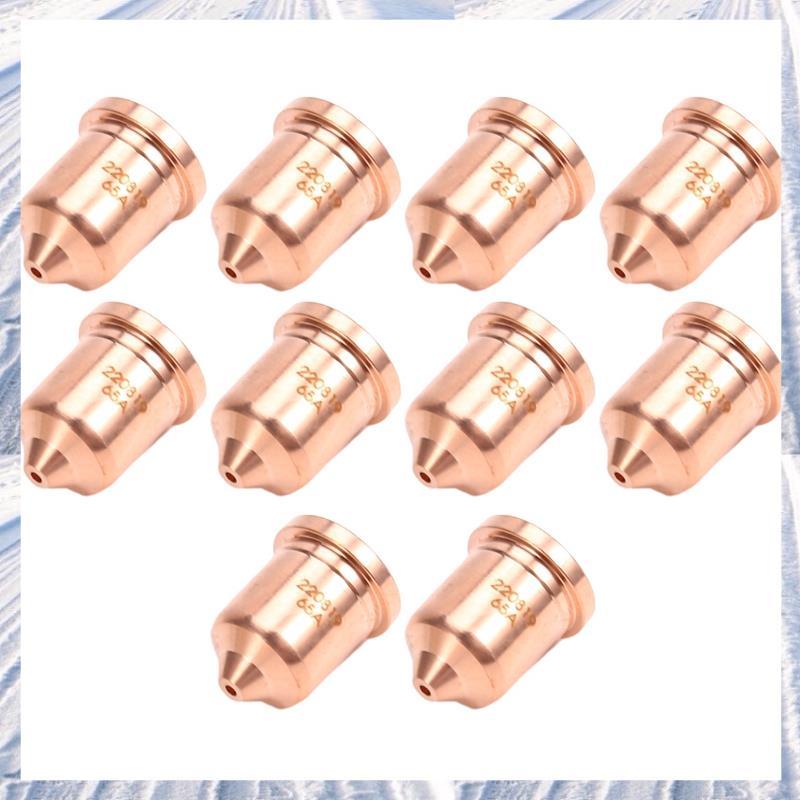 10ชิ้น 220819 65A หัวฉีด Fit สําหรับวัสดุสิ้นเปลืองไฟฉายตัดพลาสม่า 65/85/105