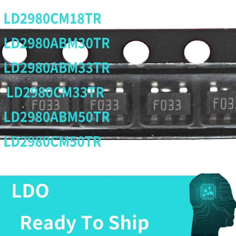 5PCS LD2980CM18TR LD2980ABM30TR LD2980ABM33TR LD2980CM33TR LD2980ABM50TR LD2980CM50TR ชิป SOT23-5