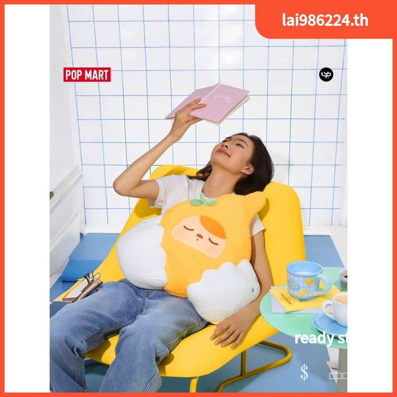 100% POPMART PUCKY PUCKY Egg Bean Series หมอนอินเทรนด์ตุ๊กตาน่ารักเครื่องประดับของขวัญ