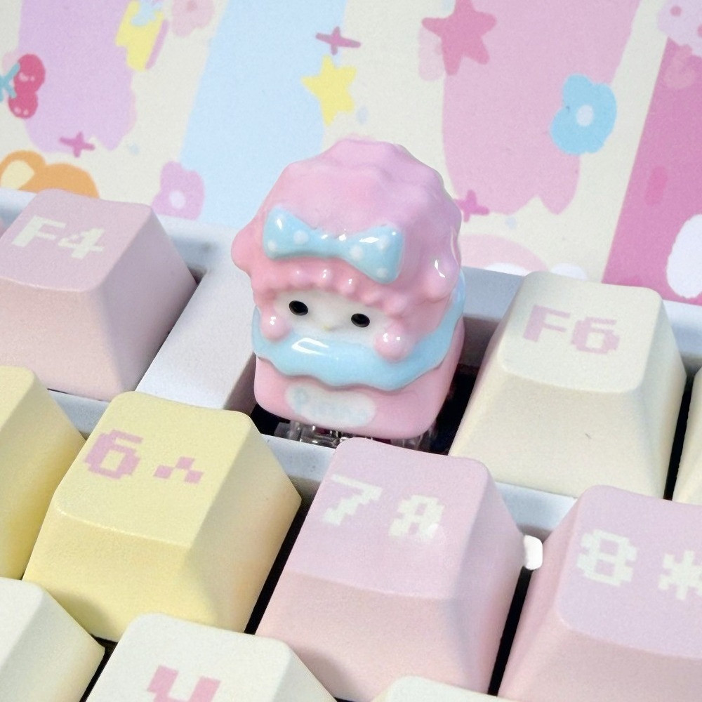 เปียโนแกะ Keycap การ์ตูน ESC ส่วนบุคคล Handmade Keycaps น่ารัก DIY 3D Kawaii สีชมพู Sanrio Keycaps