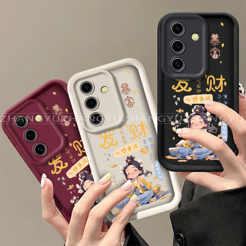 เหมาะสําหรับ Samsung F06 F13 F15 4G 5G เคสโทรศัพท์ New Rich Girl รูปแบบความงามปกอ่อน JT09