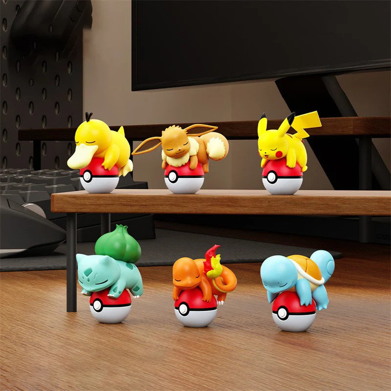 ของแท้ Pok é mon Night Light ตุ๊กตา Pikachu EEVE CHARMANDER BULBASAUR PSYDUCK เครื่องประดับทําด้วยมือของเล่นเด็กคริสต์มาสของขวัญ