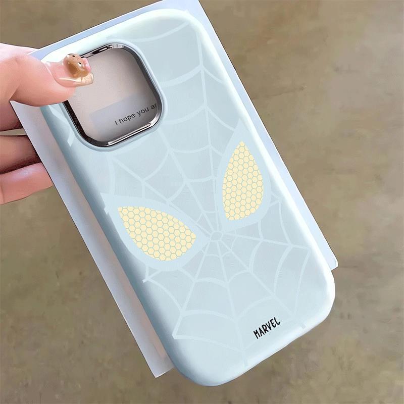 Sky Blue Spider สําหรับ 16 17 เคสโทรศัพท์ 14 15 11 Chubby iPhone 13 กรอบโลหะ 7p 8p