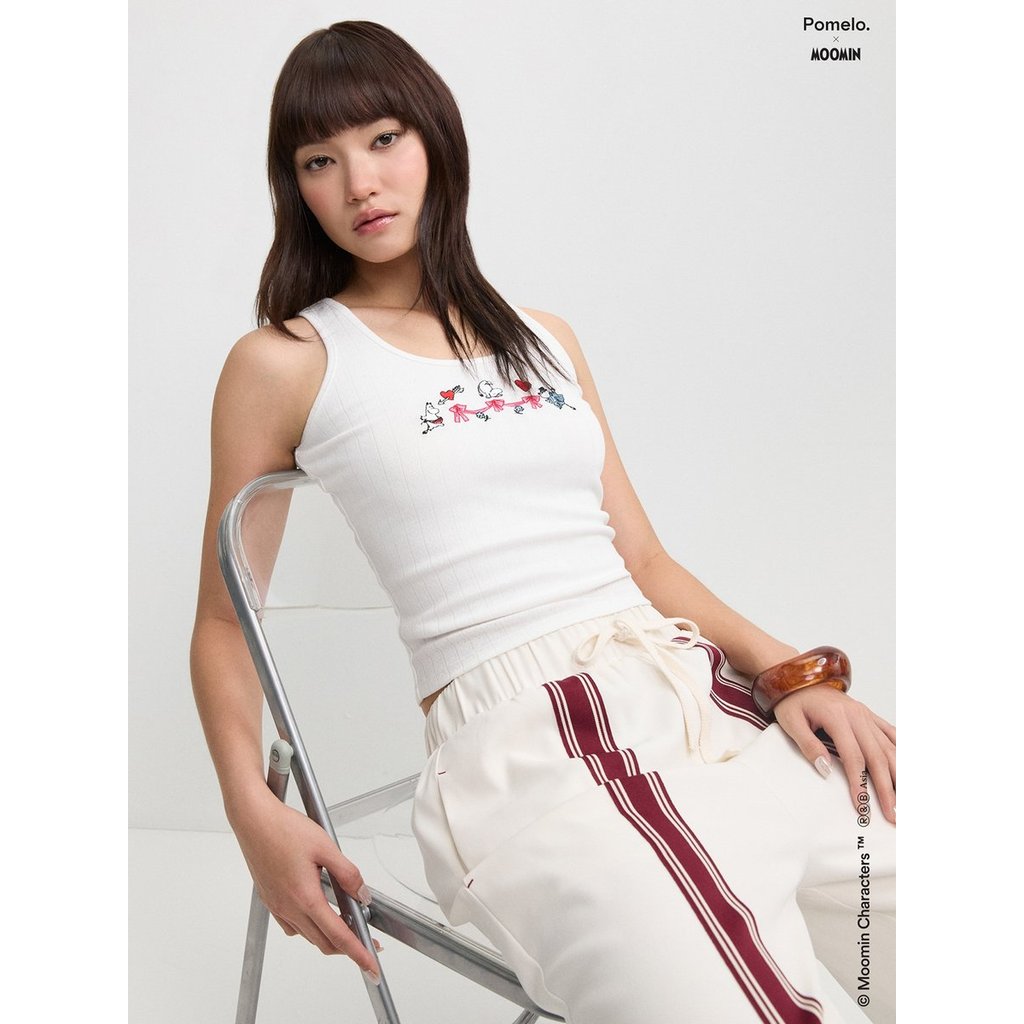 [Pomelo] Pomelo. x Moomin เสื้อแขนกุดปักลาย / Pomelo. x Moomin Embroidered Tank Top