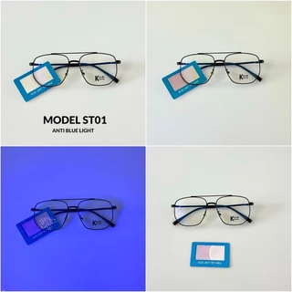 KKR EYEWEAR | แว่นตาสั้น/ยาว งานพรีเมี่ยม ทรงหยดน้ำกรอบคาด เลนส์กรองแสงสีฟ้าบลูบล็อค ชายหญิงใส่ได้ เปลี่ยนเลนส์ได้ ST01