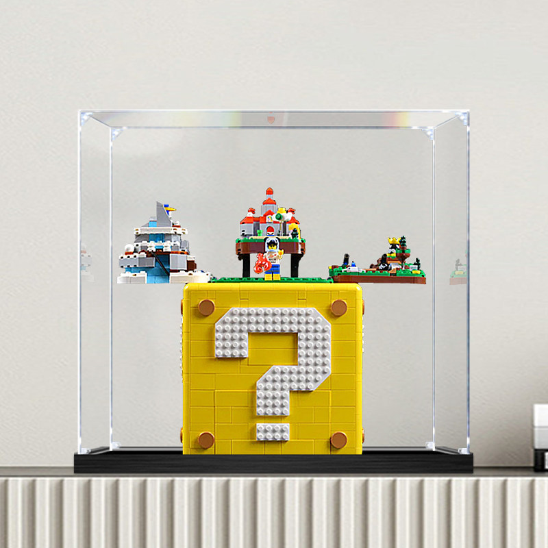 [กล่องแสดงอะคริลิก] กล่องแสดงอะคริลิคเหมาะสําหรับเลโก้ 71395 มาริโอคําถามเครื่องหมายอิฐอาคารบล็อกรุ่