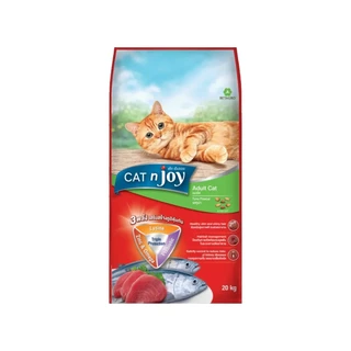 Cat n joy แคทเอ็นจอย อาหารเม็ดแมว ทุกสายพันธุ์ เม็ดกรอบ กินง่าย ยกกระสอบ เม็ดแมว ขนาด 20 kg