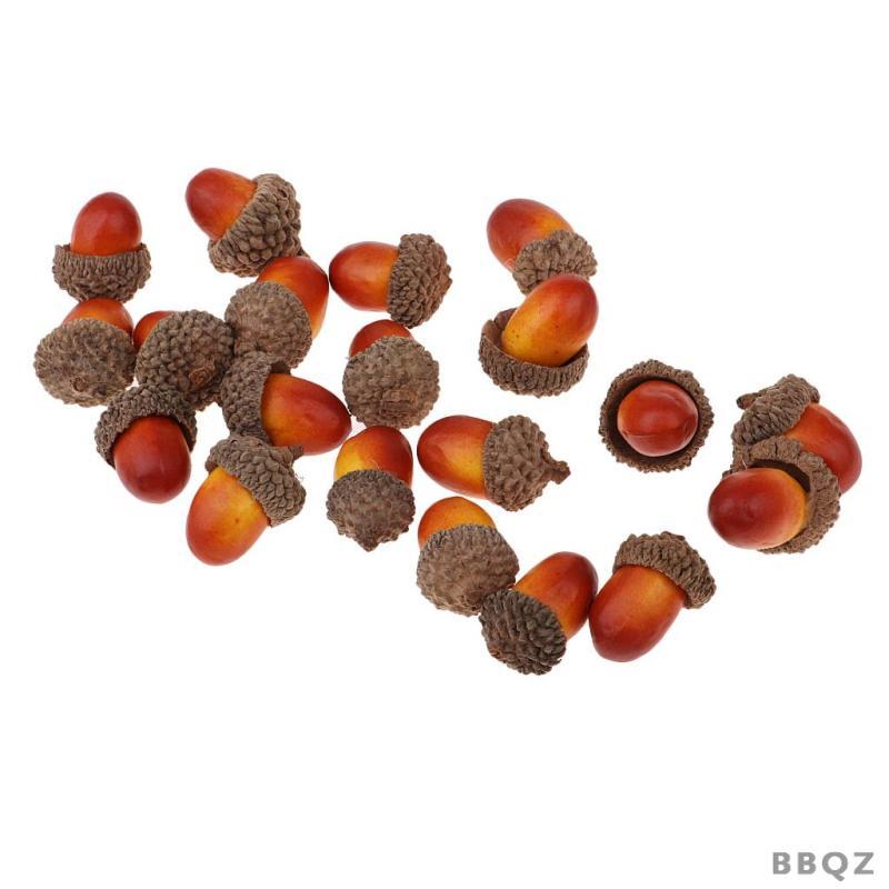 [Bbqz01] 100 ชิ้น Natural Acorns จริง Rustic Acorns หมวกบ้าน DIY คริสต์มาสฤดูใบไม้ร่วง Accent 20 aco