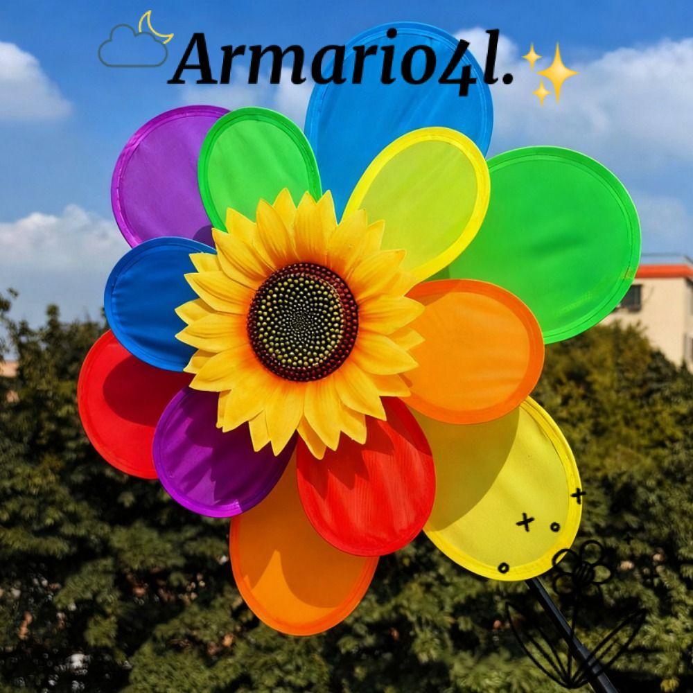 ARMARIO กังหันลมดอกทานตะวัน,Multistyles PVC หมุนดอกทานตะวัน,คุณภาพสูงเส้นผ่านศูนย์กลาง 28 ~ 38 ซม.สวน Yard Wind Spinner ปาร์ตี้กลางแจ้ง Picnic Decor