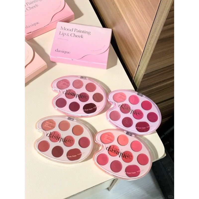 เกาหลี เกาหลี dasique Daisique สินค้าใหม่ 19 สี Blush Lip Cheek Dual-use Palette d