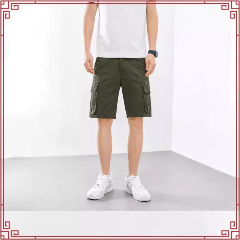 DAPPER กางเกงขาสั้นคาร์โก้สีเทาเข้มปกติ - HP11038