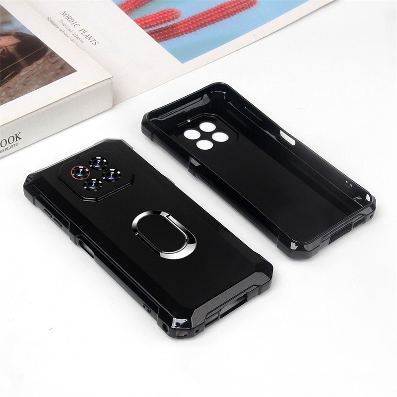 สําหรับ Cubot KingKong ES 3 กรณีนิ้วมือแหวนโลหะ Kickstand เคสโทรศัพท์ผู้ถือ Matte ซิลิโคนนุ่มสําหรับ