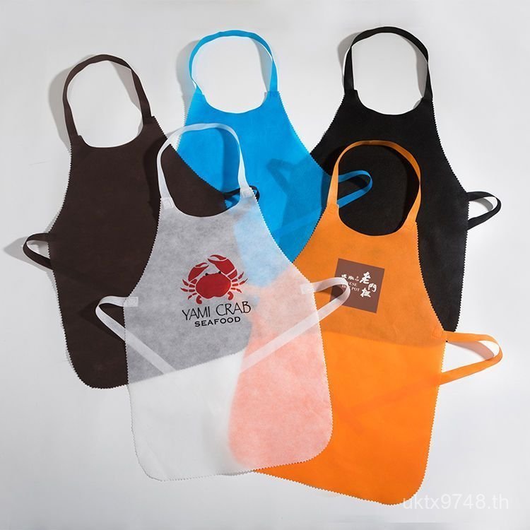 รูปแบบบาร์บีคิวไม่ทอโลโก้น้ํามันใช้ Anti-Durable Bib Anti-Fouling ผ้ากันเปื้อนทิ้ง Petty Boorgeoisie