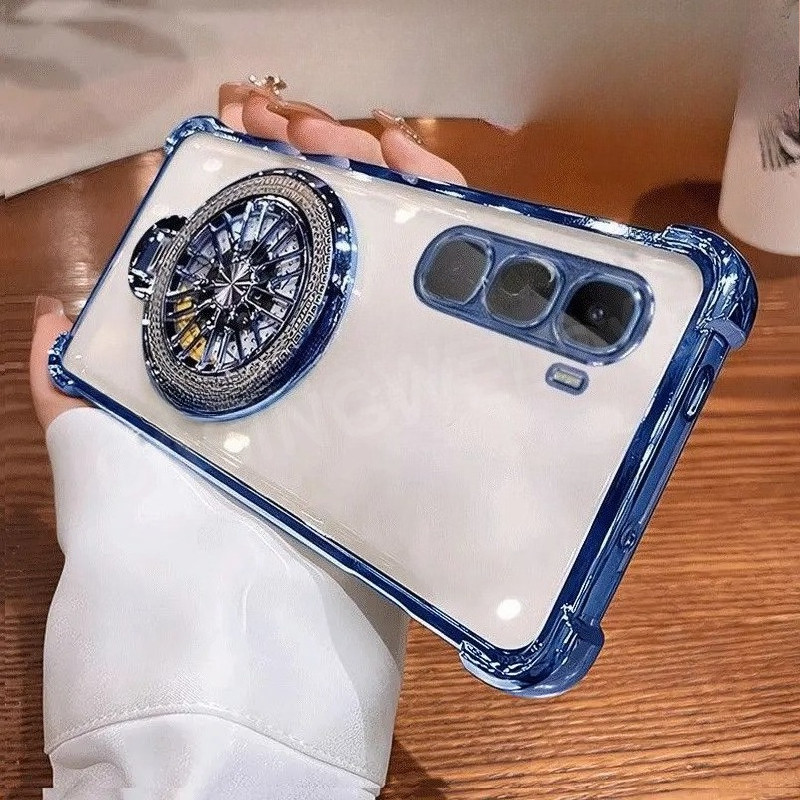 เคสโทรศัพท์สําหรับ Infinix Hot 60 Pro Plus 50 60 Pro + Hot 50 70 50i 60i 4G 5G หมุน Gyroscope Bracket เคสโทรศัพท์ซิลิโคนสี่มุมกรณีกันกระแทกเคสโทรศัพท์ฝาหลัง